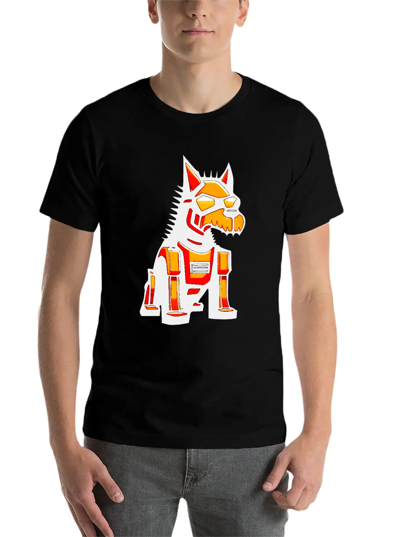 Cyber Dog - Colorful Graphic Stylish Everyday T-Shirt – Unisex Basic Cotton Tee