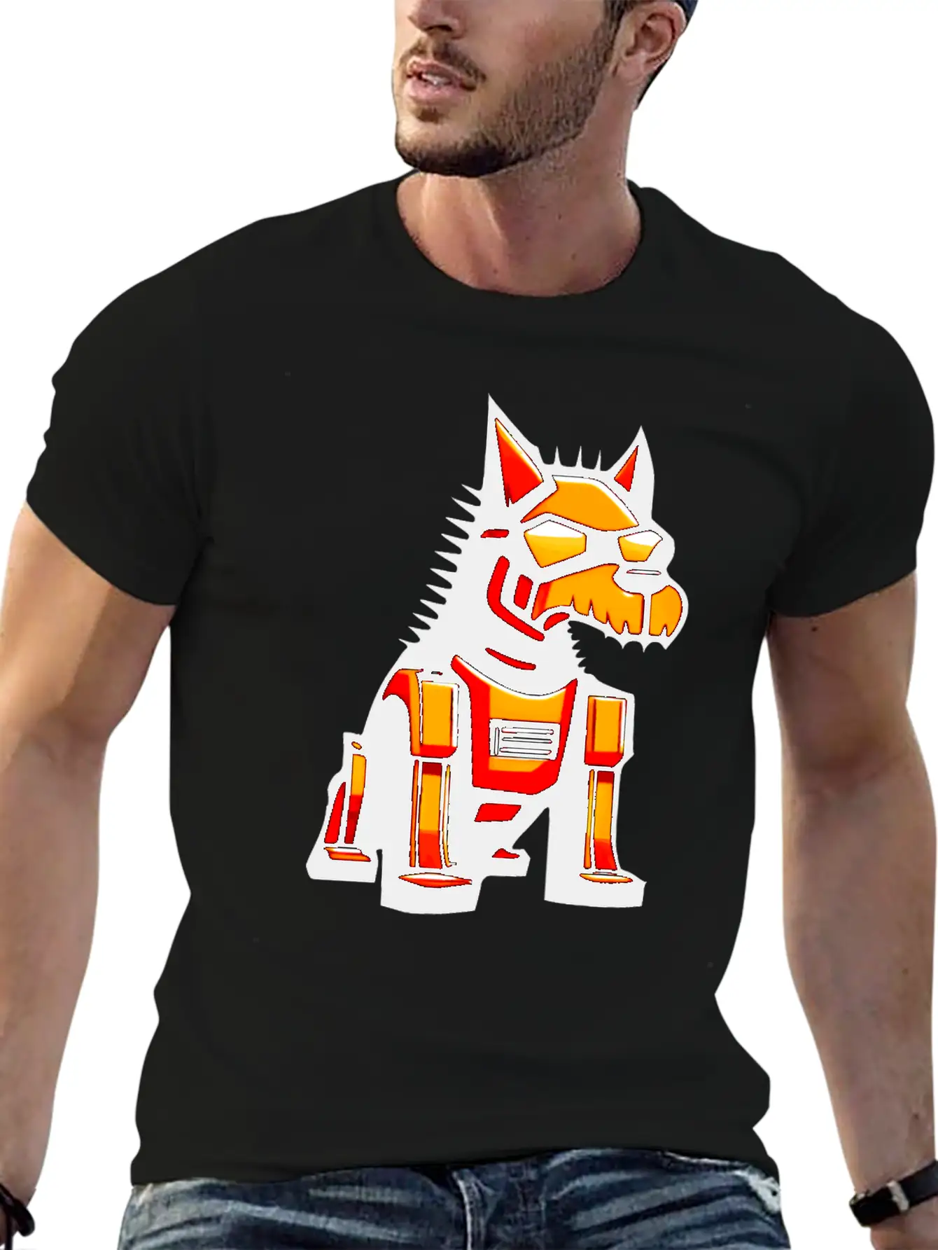 Cyber Dog - Colorful Graphic Stylish Everyday T-Shirt – Unisex Basic Cotton Tee
