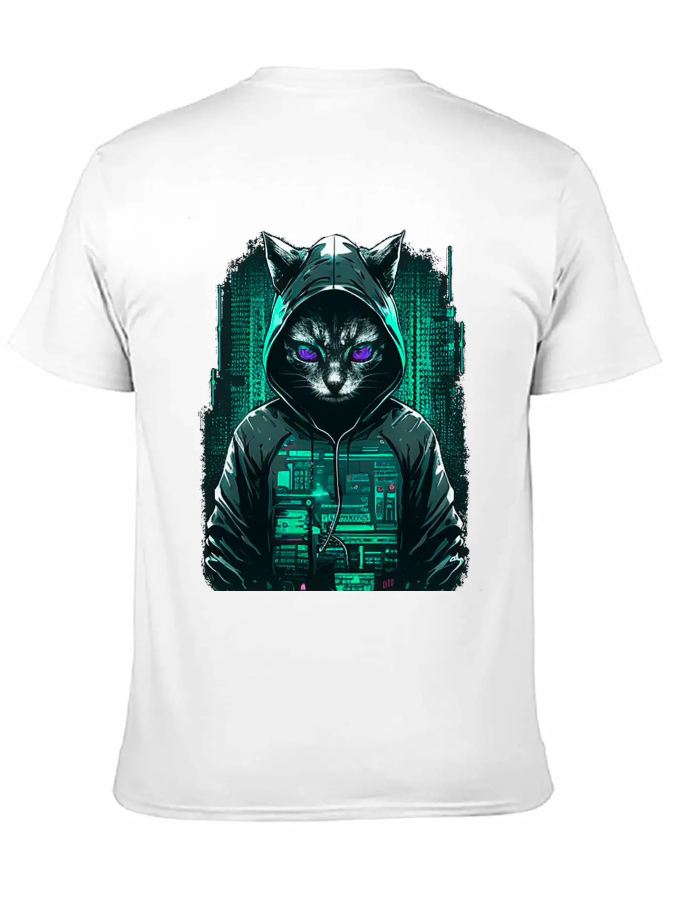 Cyber Hacker Cat Timeless Short Sleeve Tee – Comfy And Minimalist Design