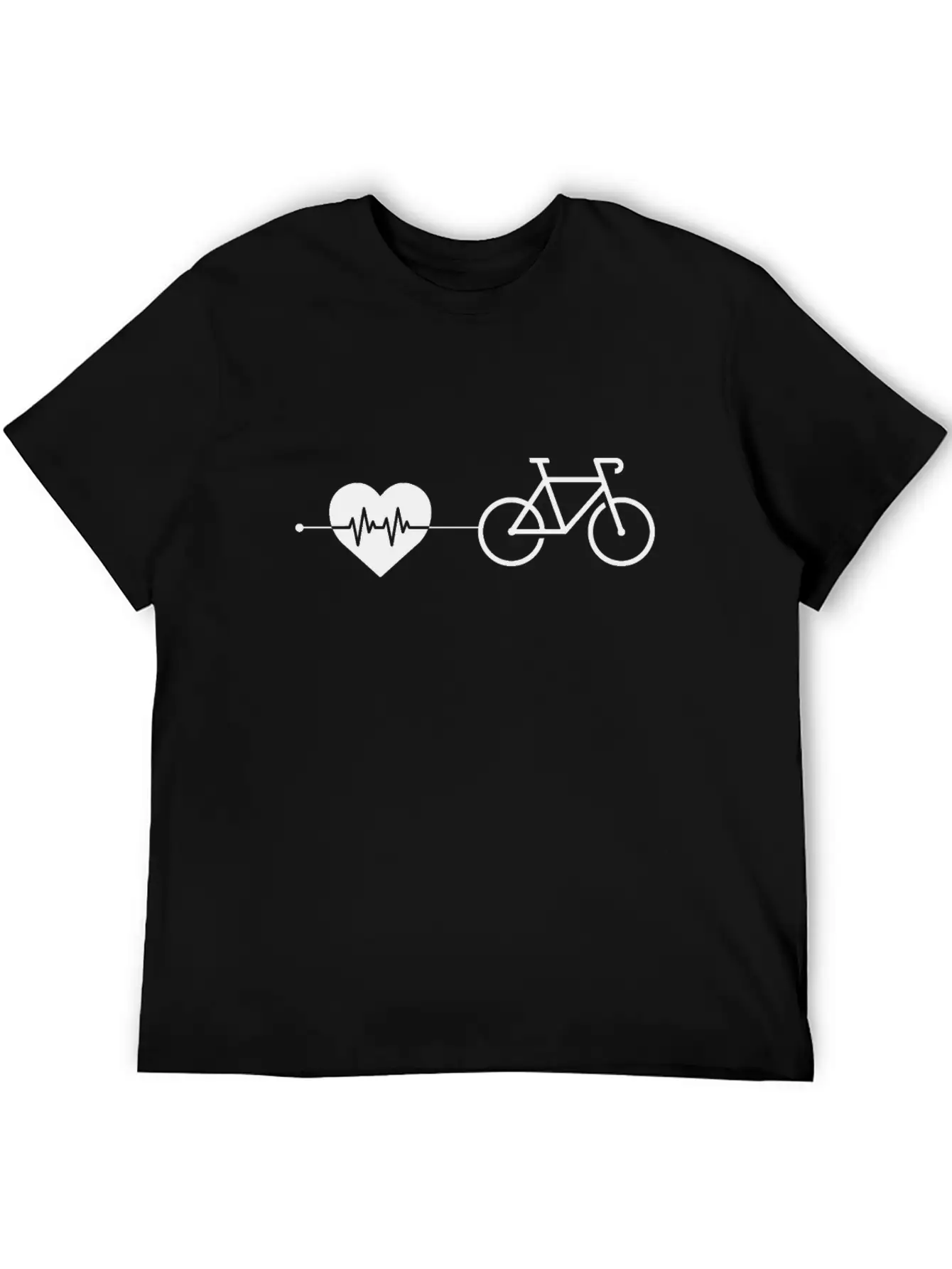 Cycling Heartbeat Unisex Short Sleeve Soft Cotton T-Shirt – Casual Everyday Wear