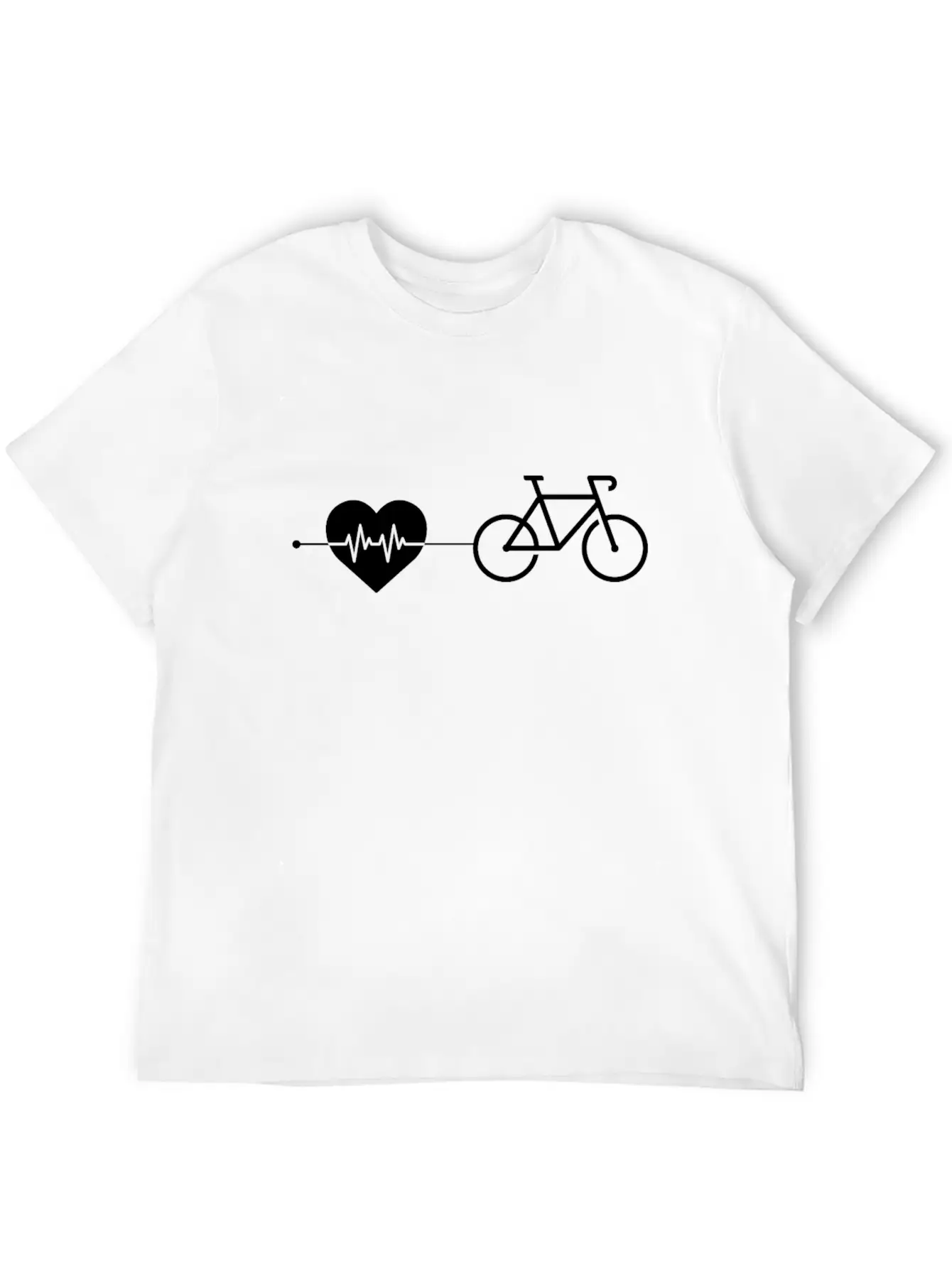 Cycling Heartbeat Unisex Short Sleeve Soft Cotton T-Shirt – Casual Everyday Wear