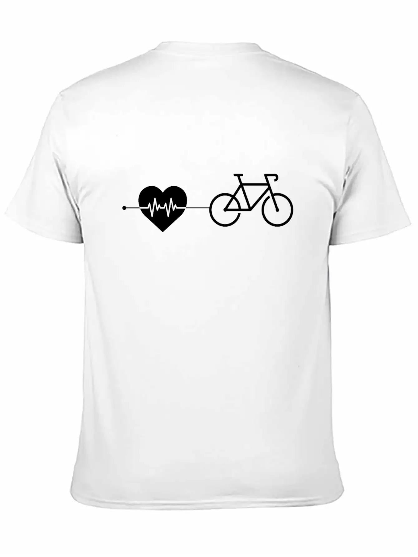 Cycling Heartbeat Unisex Short Sleeve Soft Cotton T-Shirt – Casual Everyday Wear