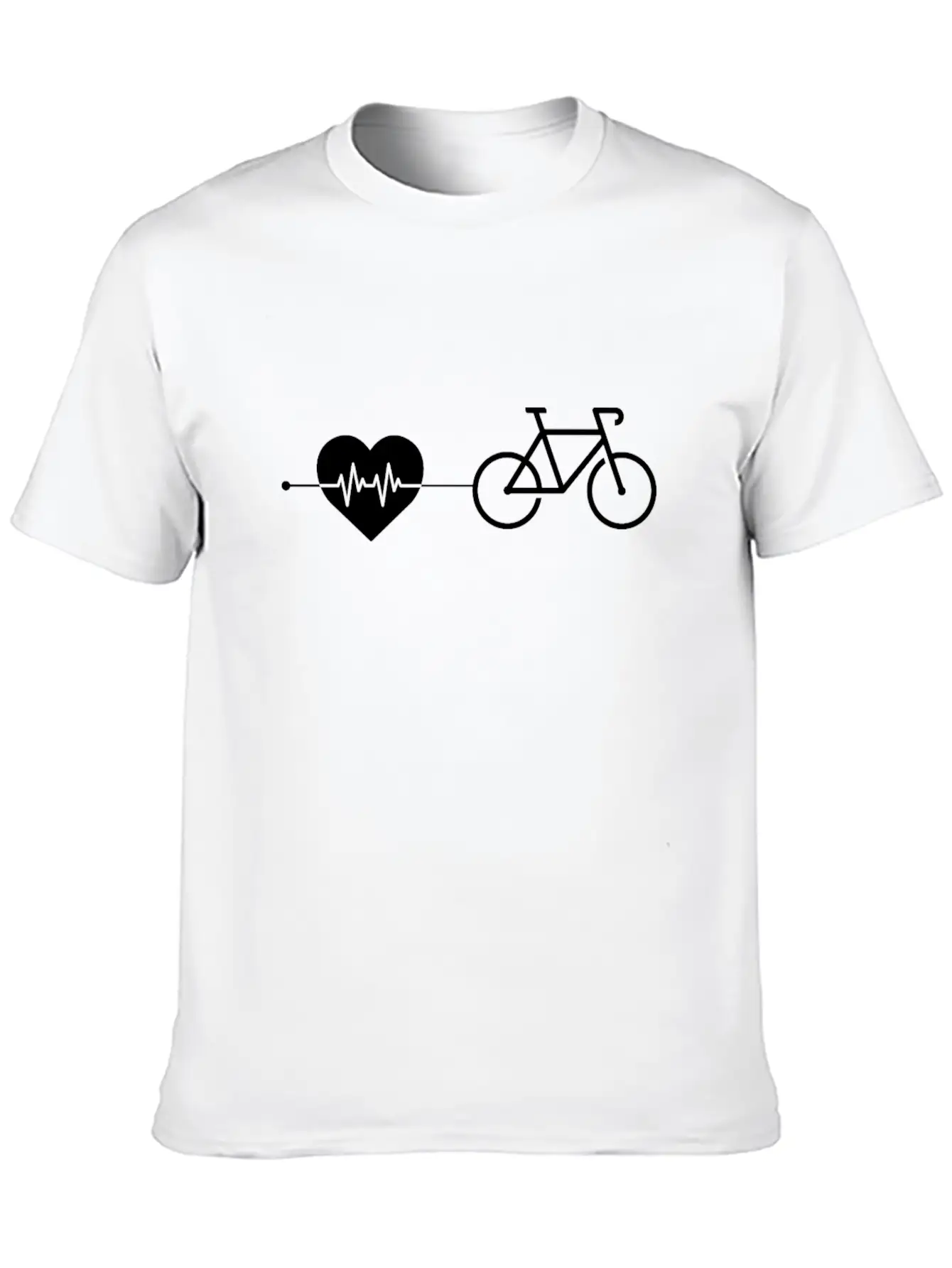 Cycling Heartbeat Unisex Short Sleeve Soft Cotton T-Shirt – Casual Everyday Wear
