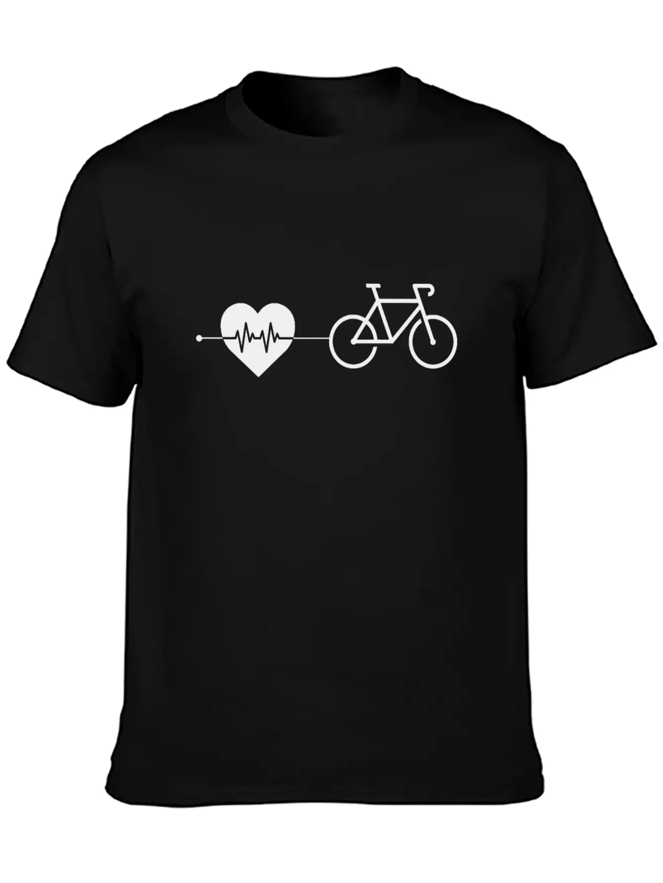 Cycling Heartbeat Unisex Short Sleeve Soft Cotton T-Shirt – Casual Everyday Wear