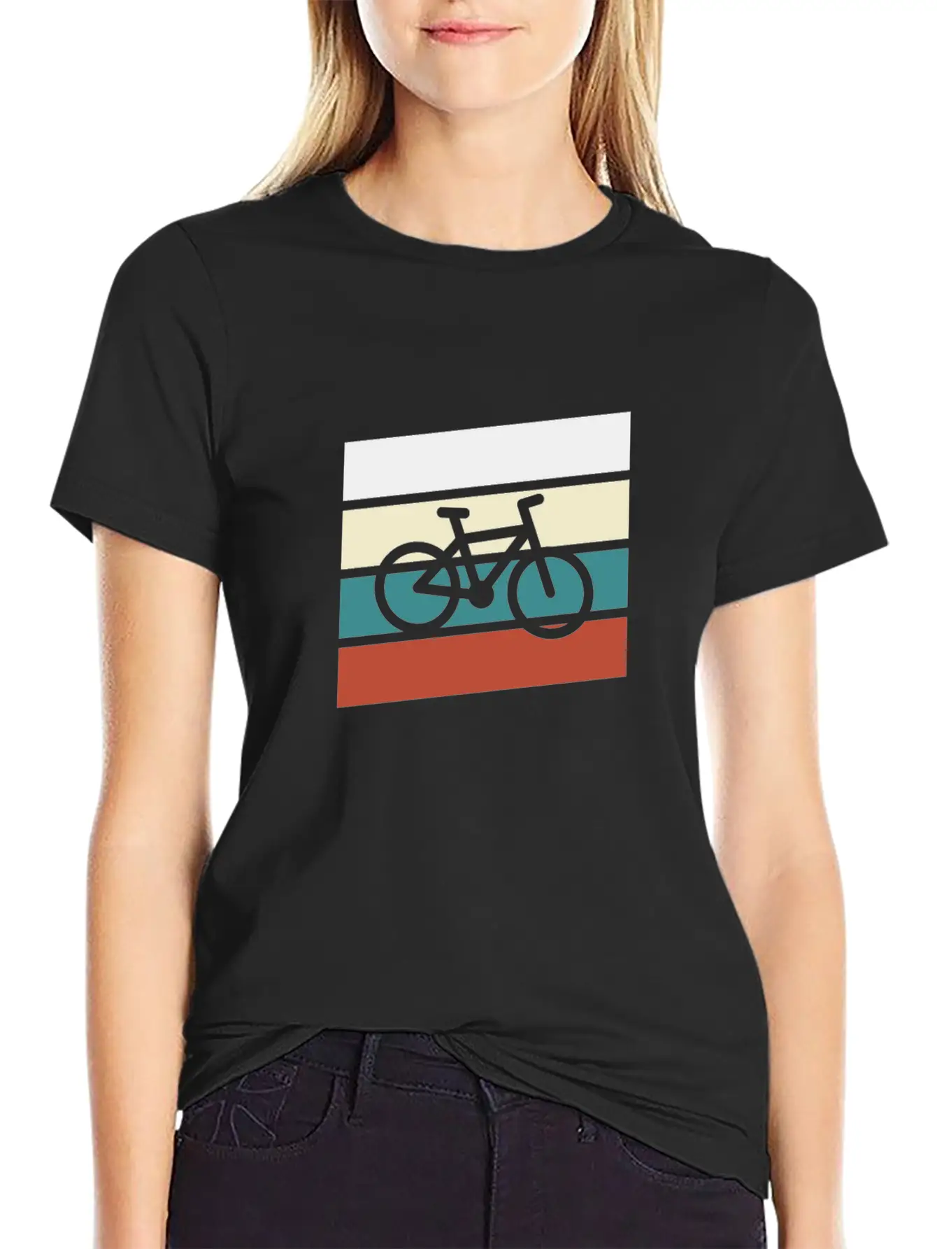 Cycling Retro Comfortable Minimalist Graphic Tee – Summer Style Essential