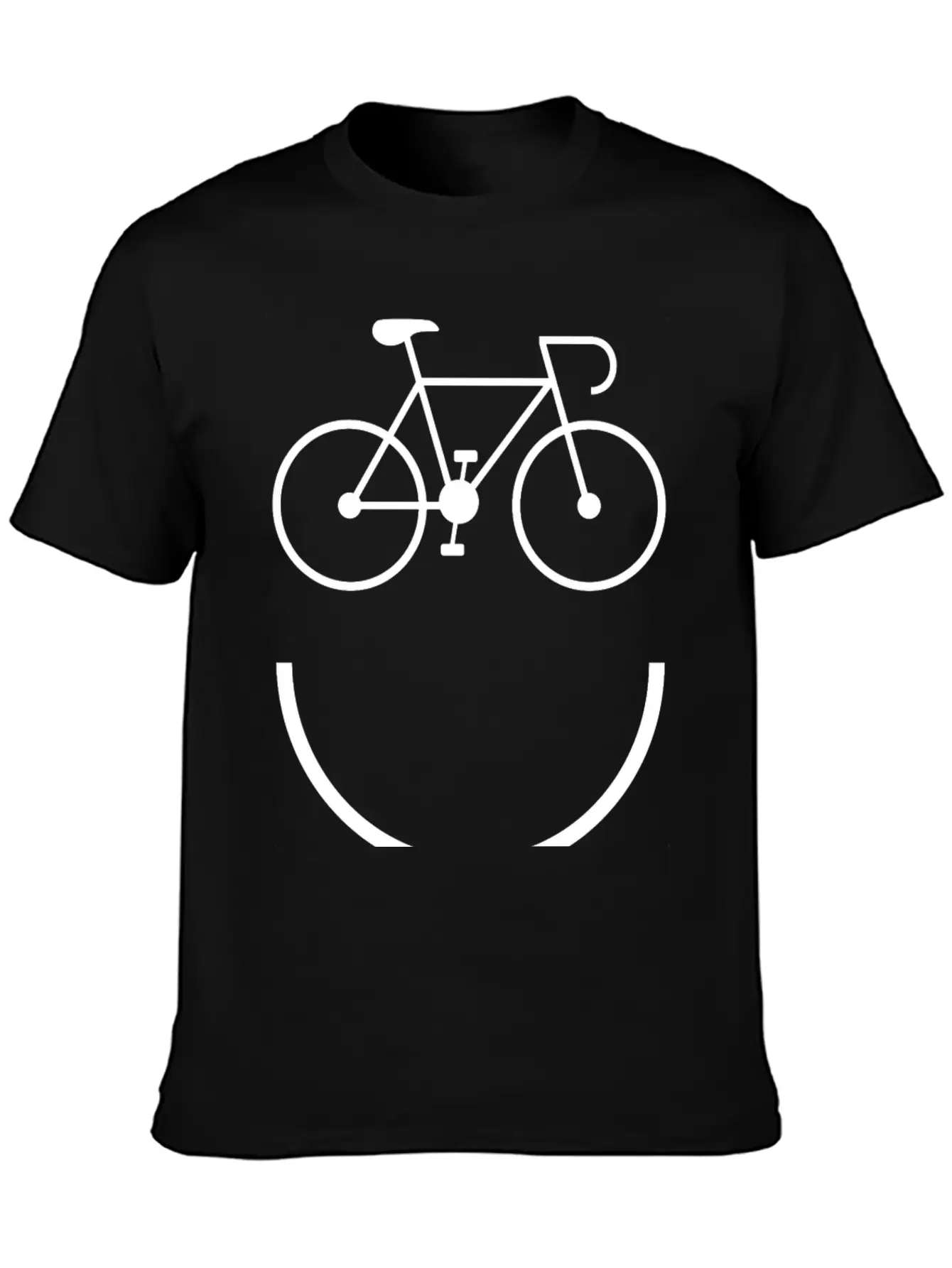 Cycling - Smile And Ride Unisex Short Sleeve Soft Cotton T-Shirt – Casual Everyday Wear