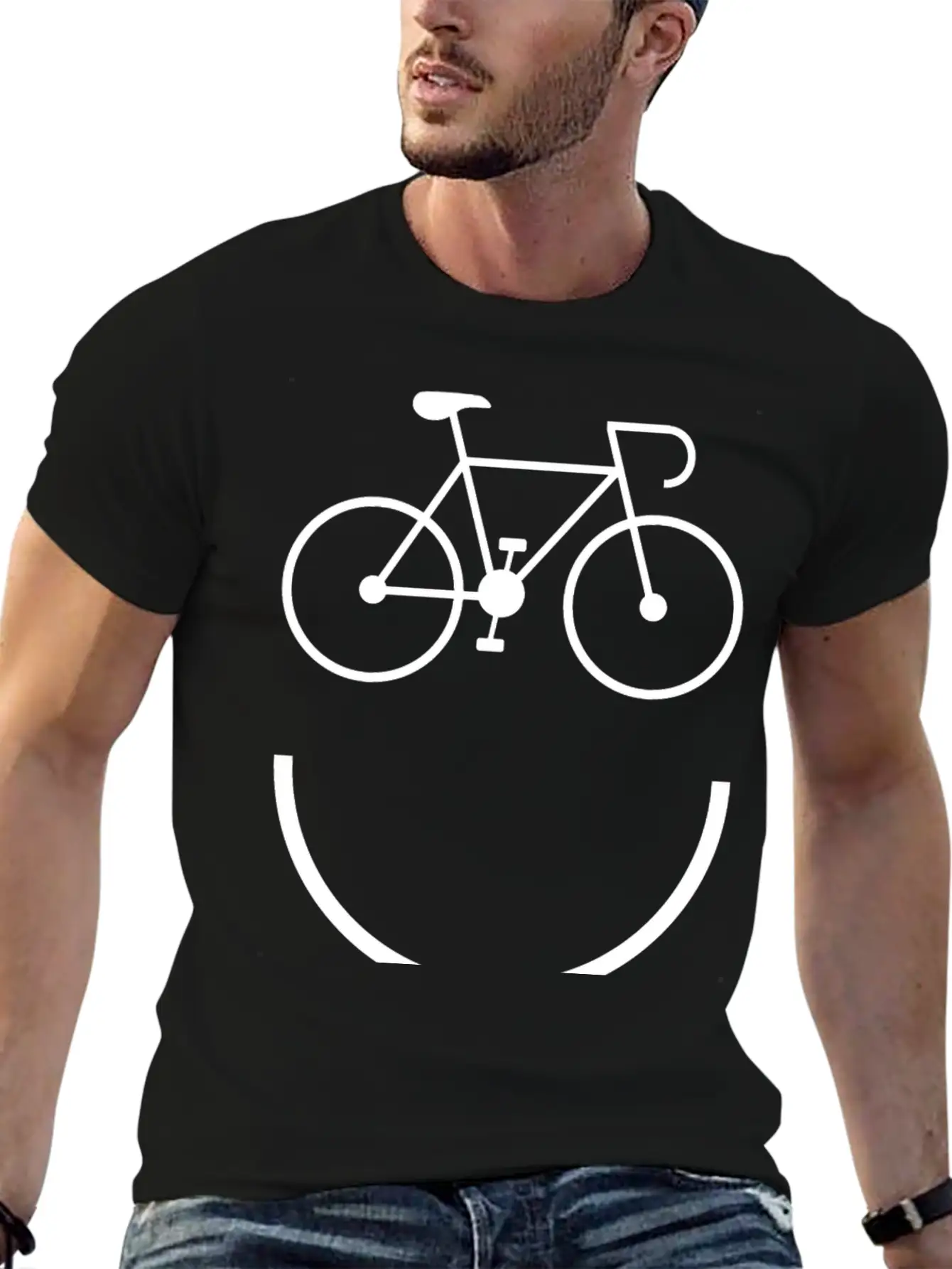 Cycling - Smile And Ride Unisex Short Sleeve Soft Cotton T-Shirt – Casual Everyday Wear