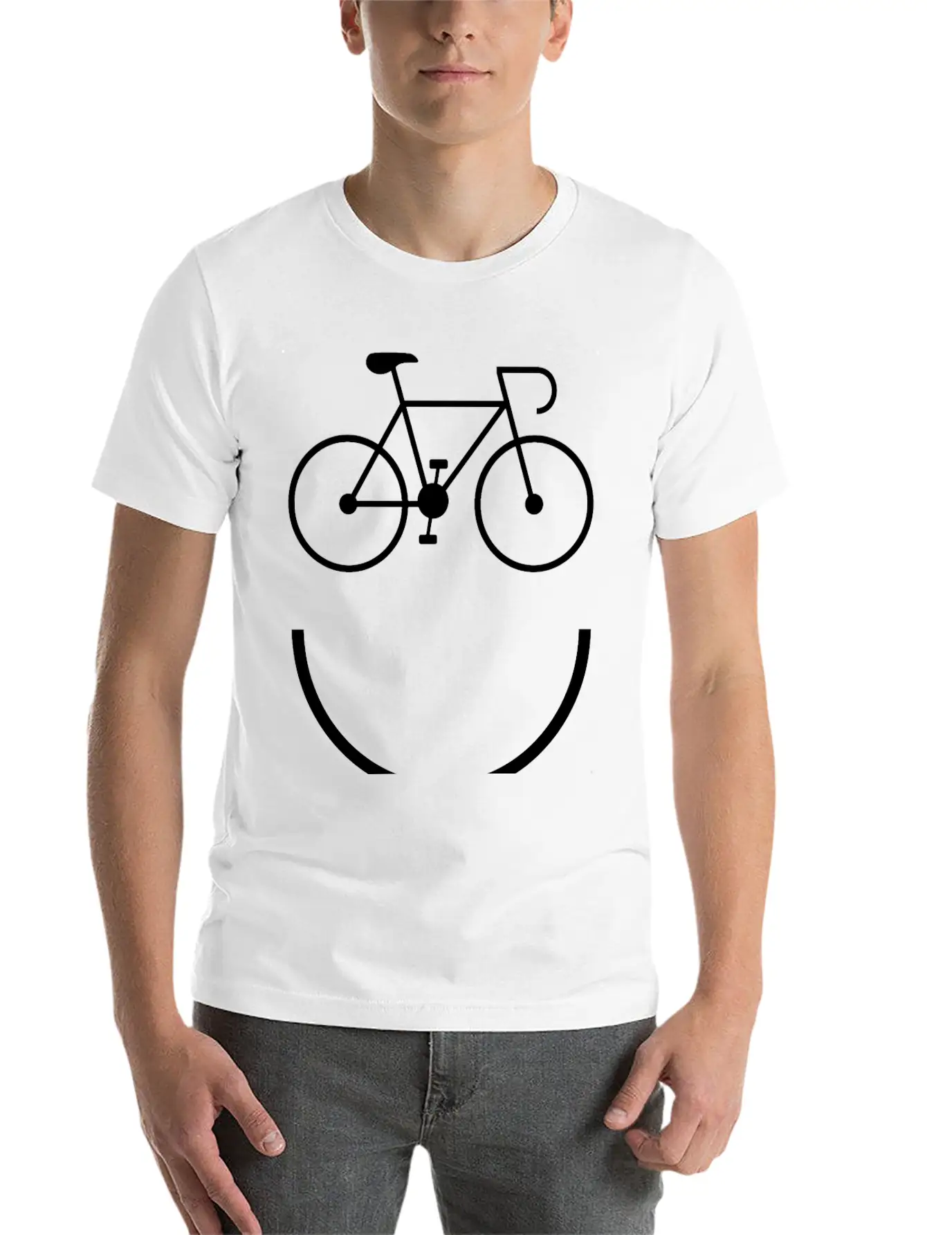 Cycling - Smile And Ride Unisex Short Sleeve Soft Cotton T-Shirt – Casual Everyday Wear