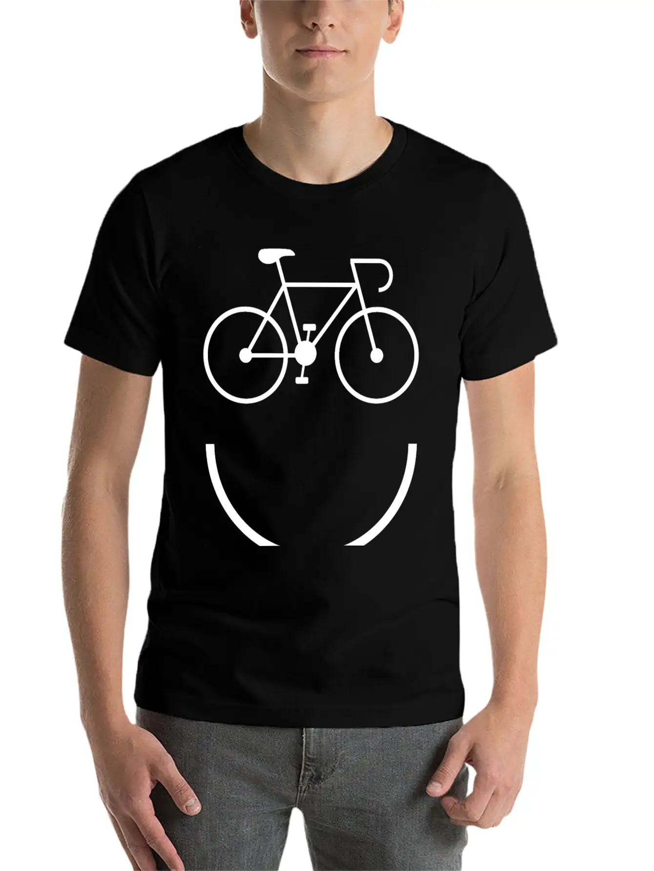 Cycling - Smile And Ride Unisex Short Sleeve Soft Cotton T-Shirt – Casual Everyday Wear