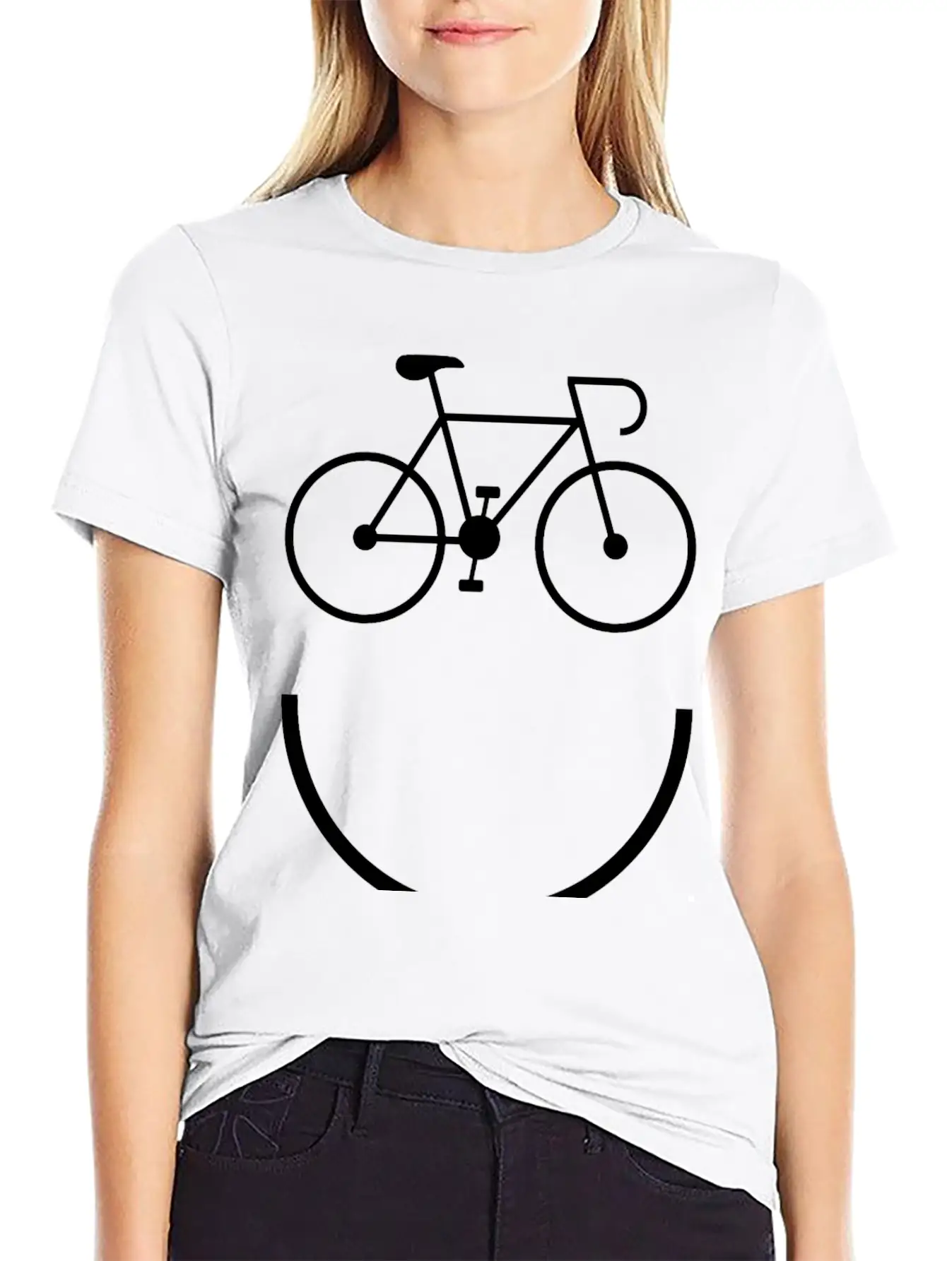 Cycling - Smile And Ride Unisex Short Sleeve Soft Cotton T-Shirt – Casual Everyday Wear