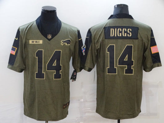 Men's Buffalo Bills Stefon Diggs #14 Brown Game Player Jerseys