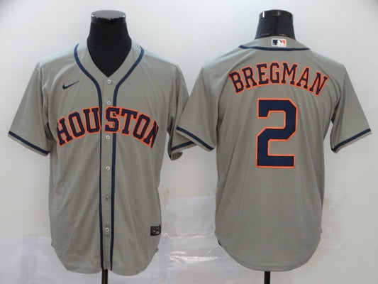 Men's Houston Astros Alex Bregman #2 Gray Replica Baseball Jerseys