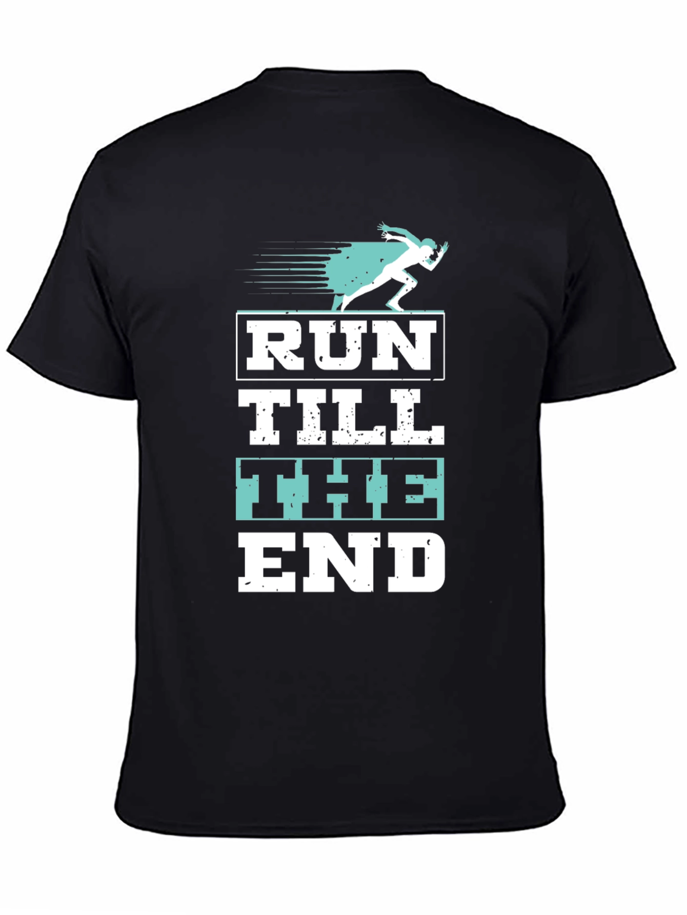 Run Till The End Black Graphic Tee
