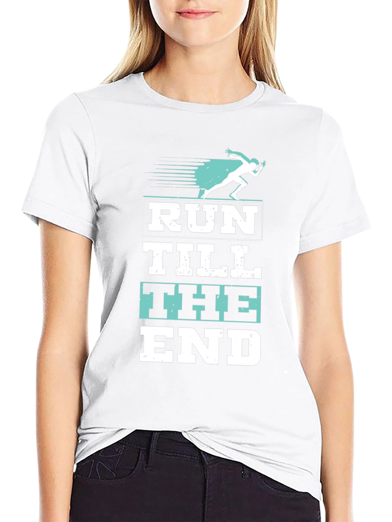 Run Till The End Black Graphic Tee