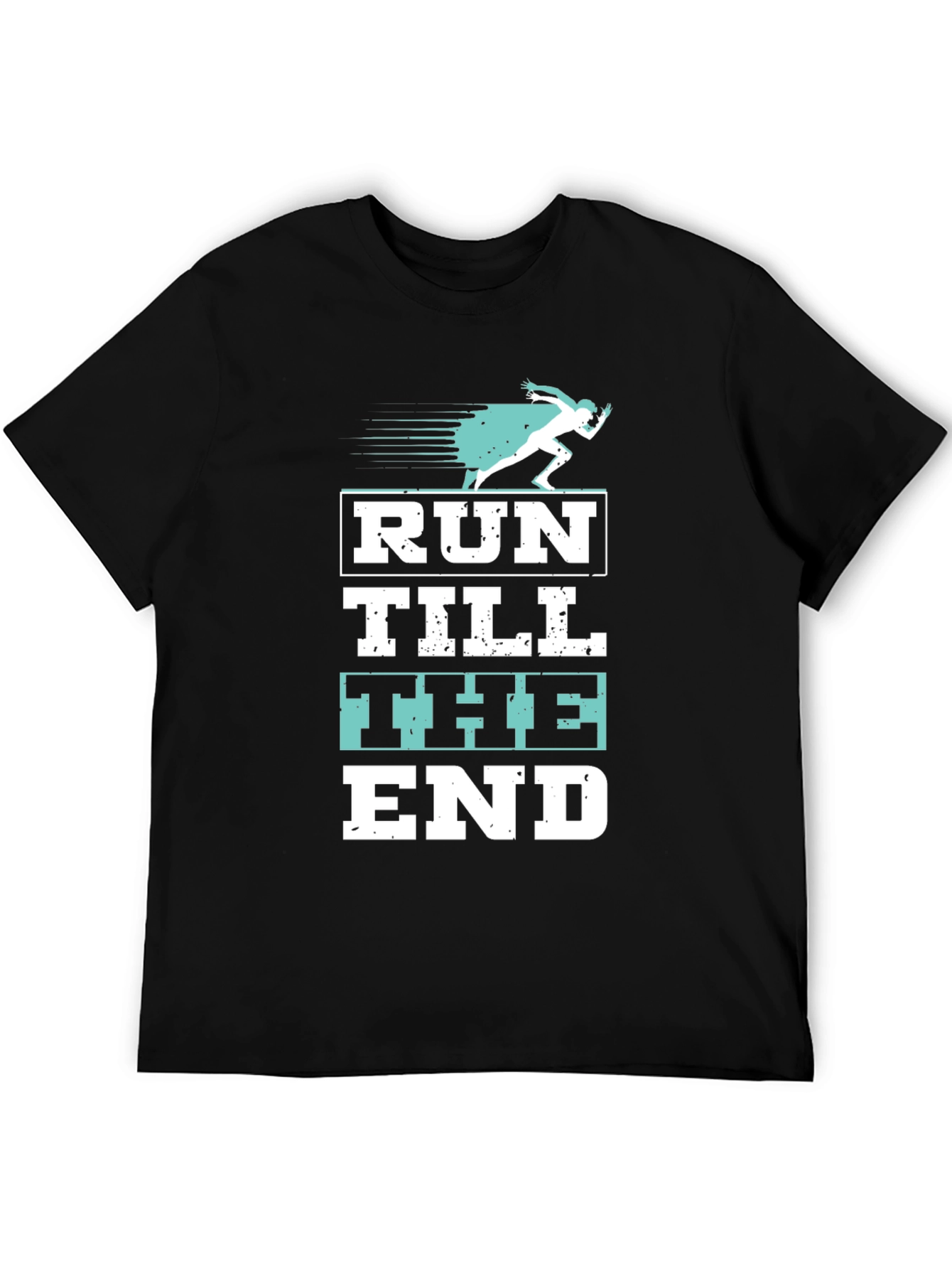 Run Till The End Black Graphic Tee