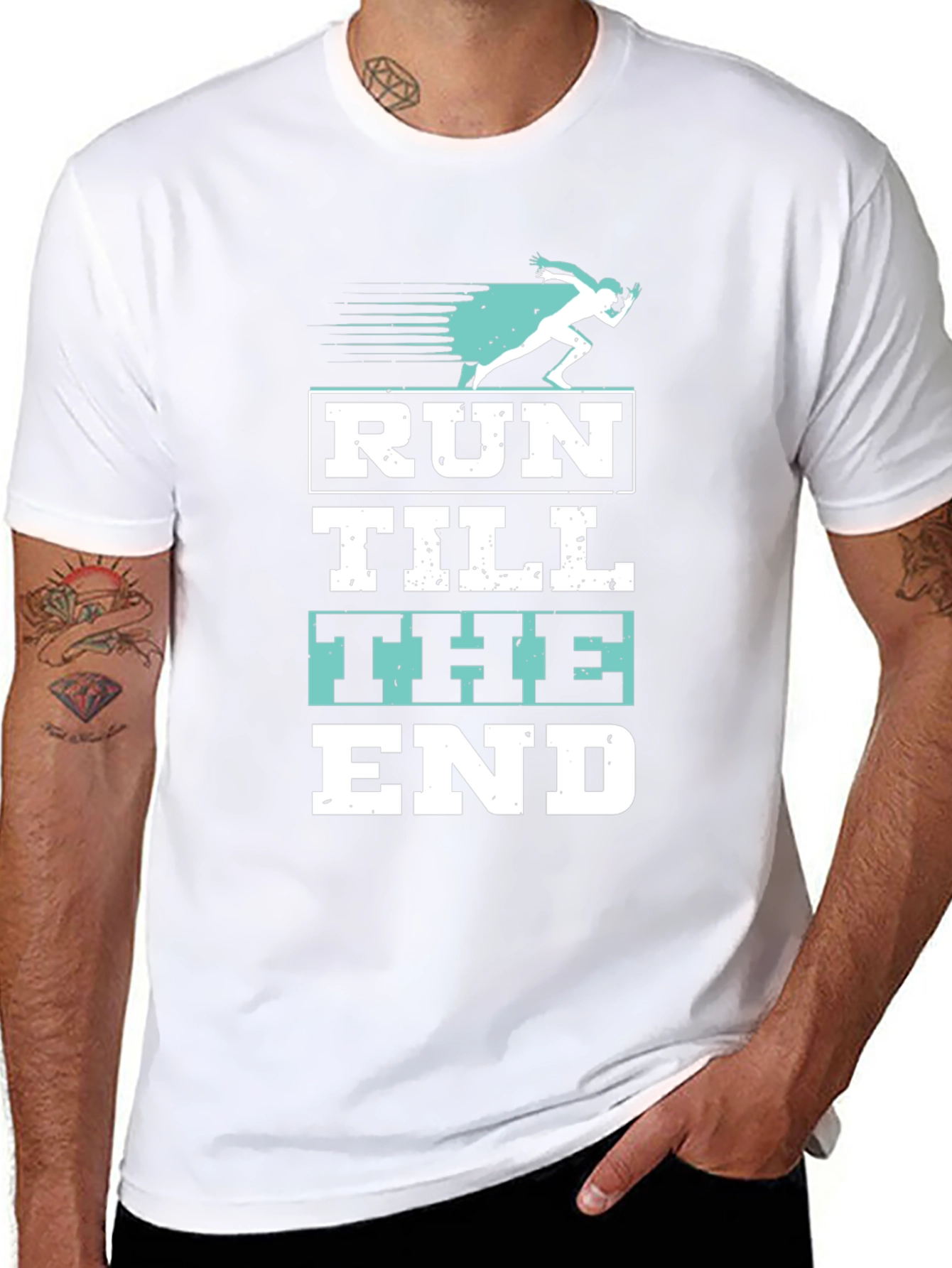 Run Till The End Black Graphic Tee