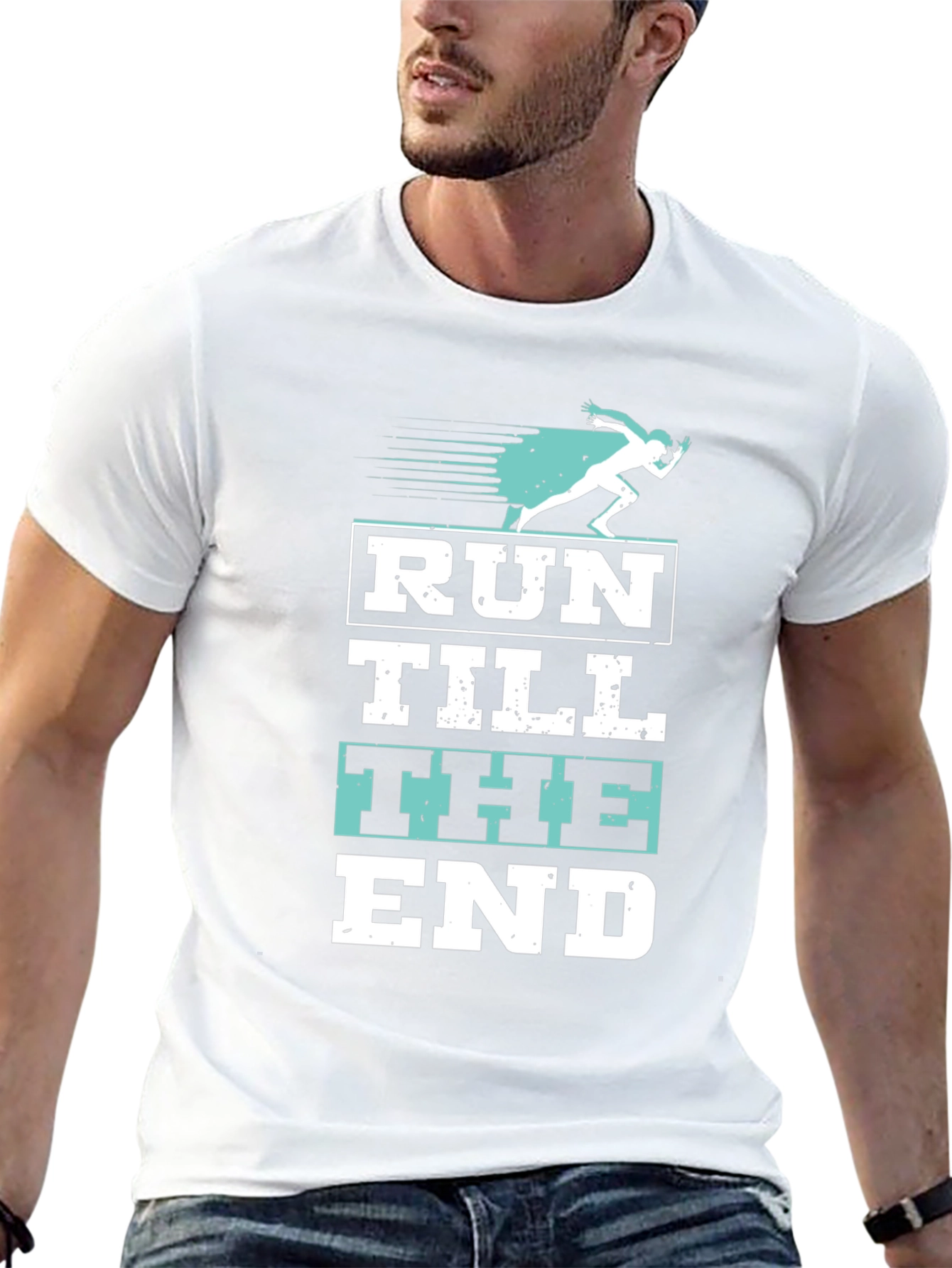 Run Till The End Black Graphic Tee