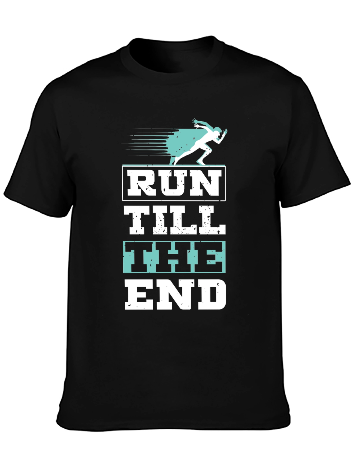 Run Till The End Black Graphic Tee