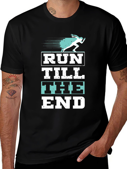 Run Till The End Black Graphic Tee