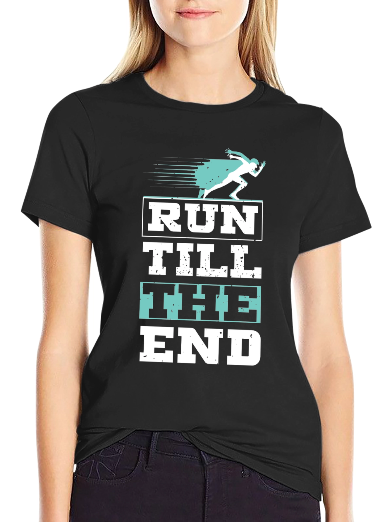 Run Till The End Black Graphic Tee