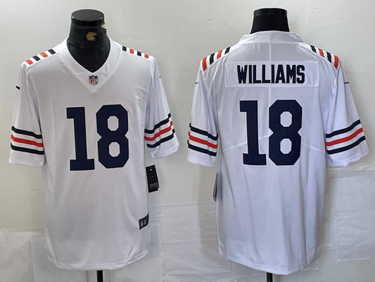 Men's Chicago Bears Caleb Williams #18 White 2024 NFL Draft 2nd Alternate Game Player Jerseys