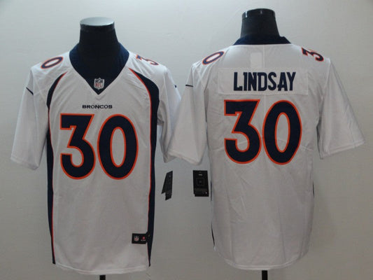 Men's Denver Broncos Phillip Lindsay #30 White Game Jerseys