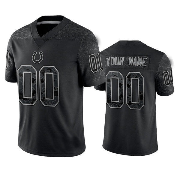 Custom1 Indianapolis Colts Active Player Black Reflective Limited Stitched Football Jerseys