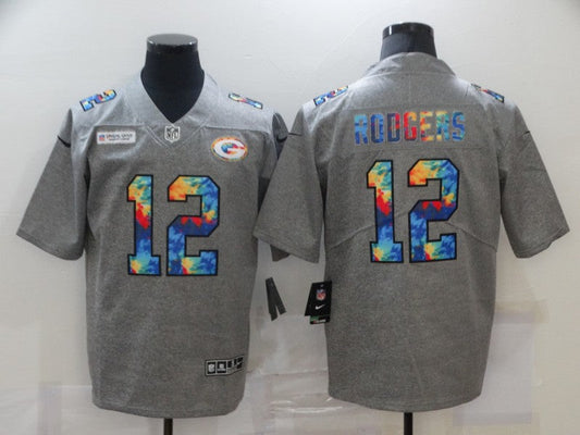 Men's Green Bay Packers Aaron Rodgers #12 Gray Game Player Jerseys
