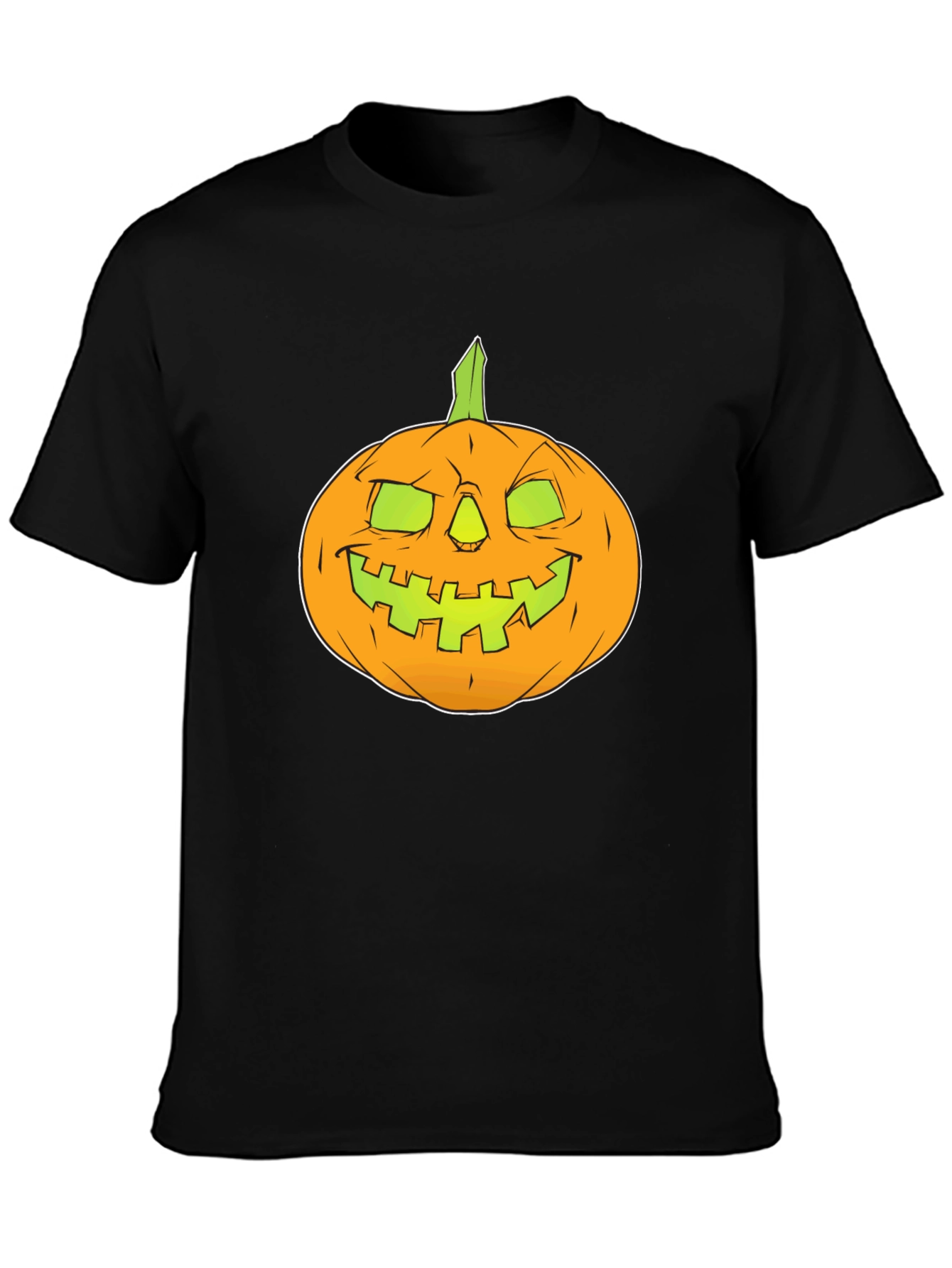 Halloween Pumpkin Graphic Tee - Black