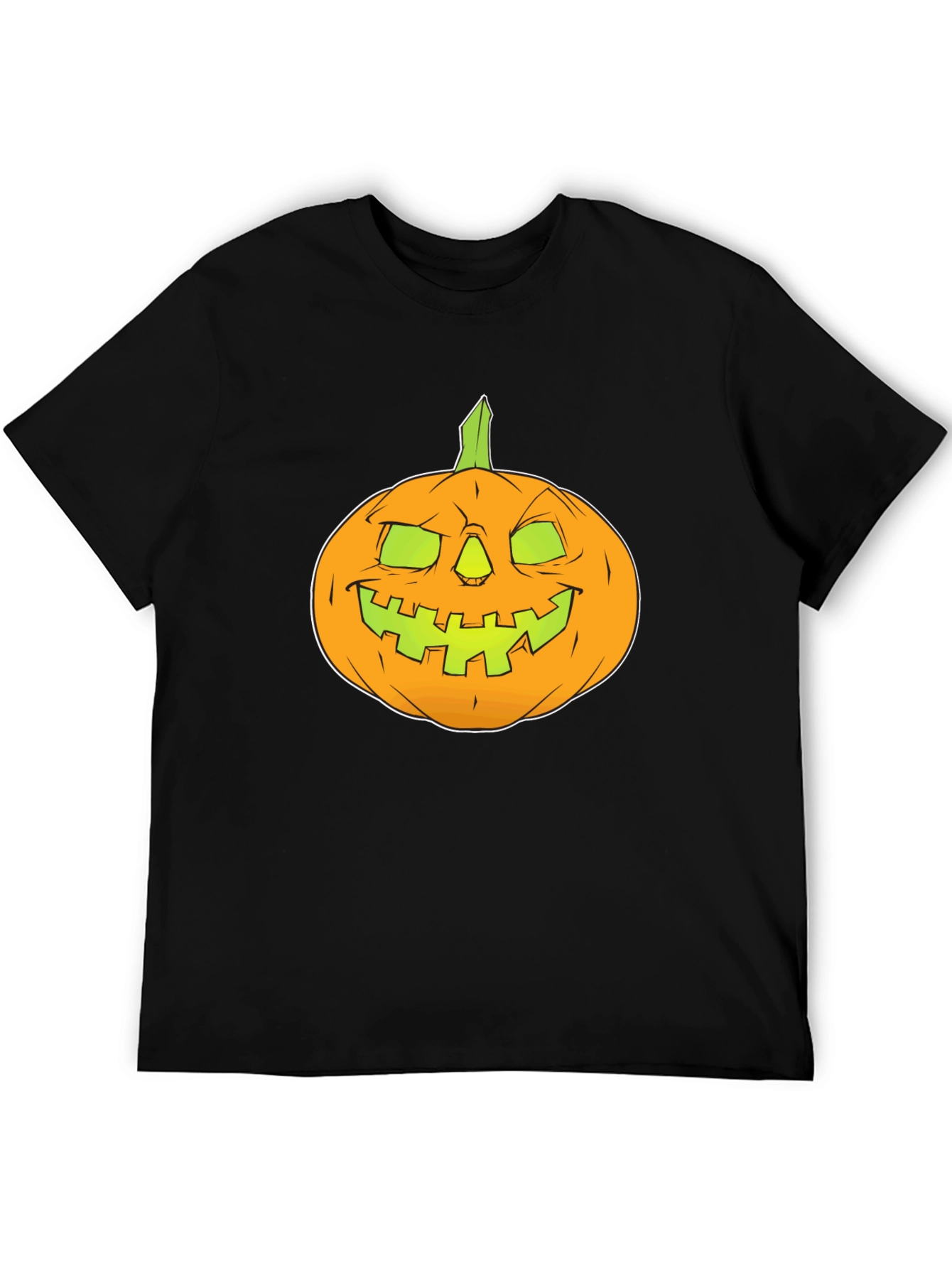 Halloween Pumpkin Graphic Tee - Black