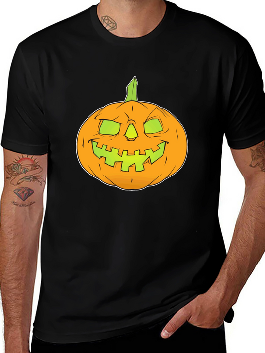 Halloween Pumpkin Graphic Tee - Black