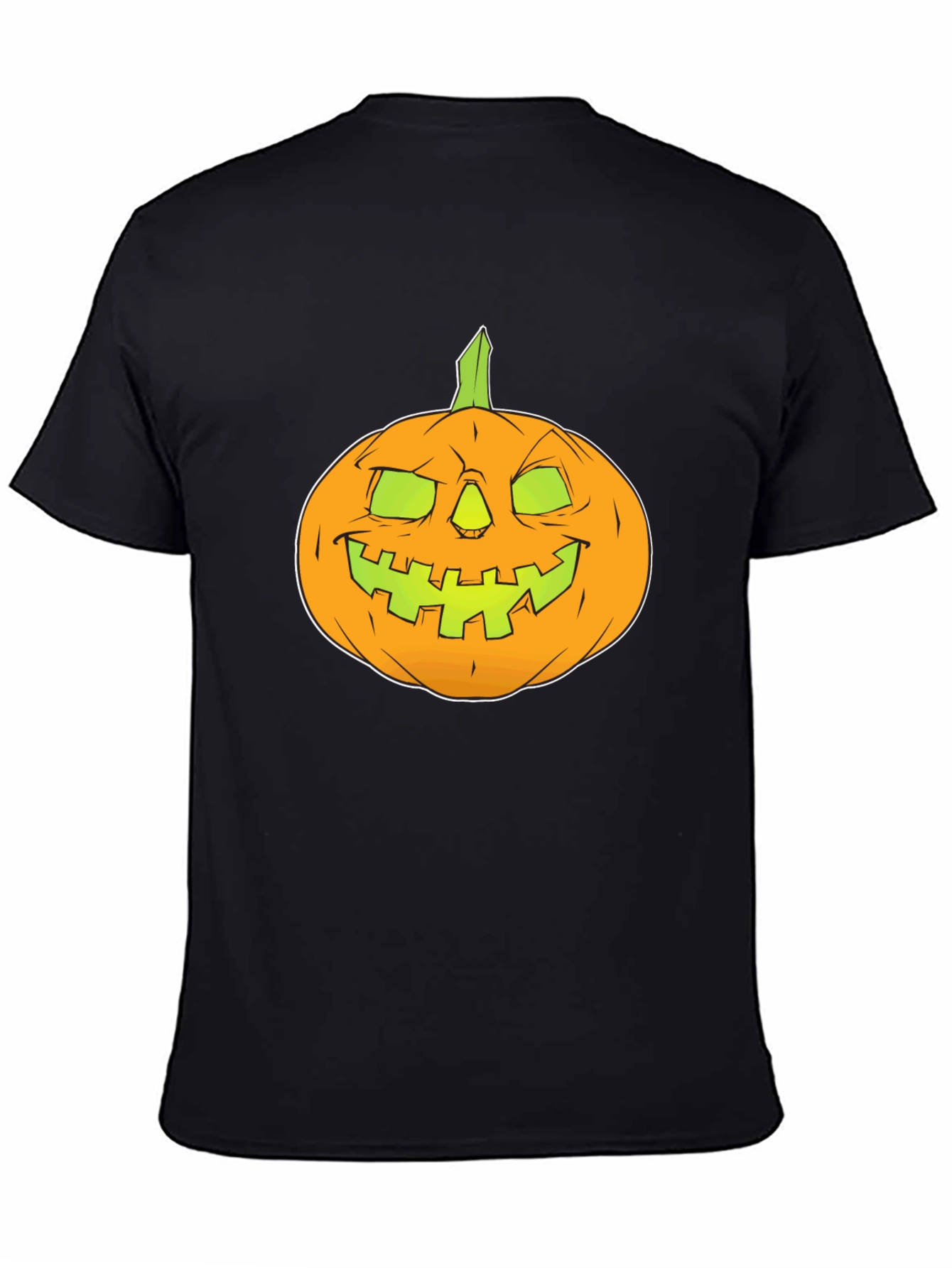 Halloween Pumpkin Graphic Tee - Black