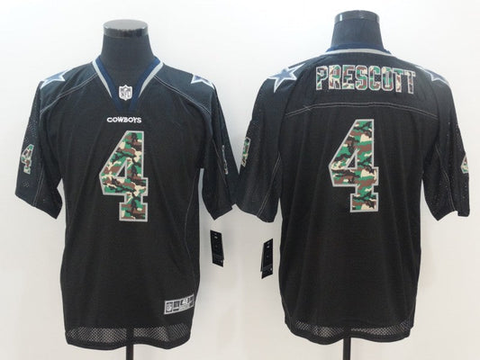 Men's Dallas Cowboys #4 Dak Prescott Black Authentic Game Jerseys