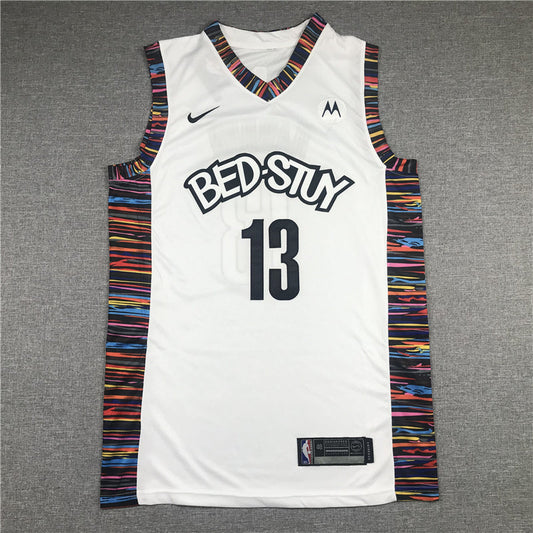 Men's Brooklyn Nets James Harden #13 White Swingman Jerseys - City Edition