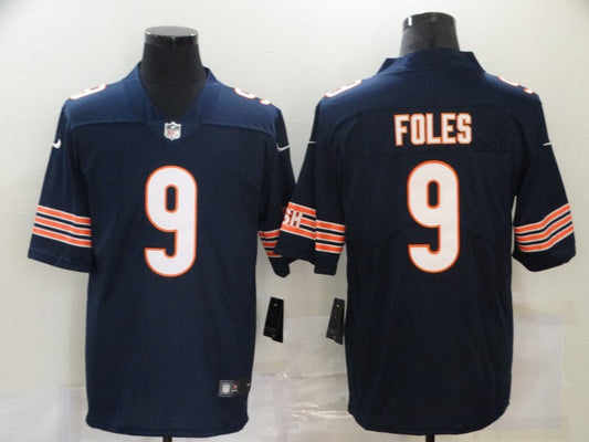 Men's Chicago Bears Nick Foles #9 Navy Game Jerseys