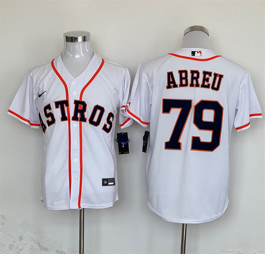 Men's Houston Astros Jose Abreu #79 White Home Replica Player Jerseys