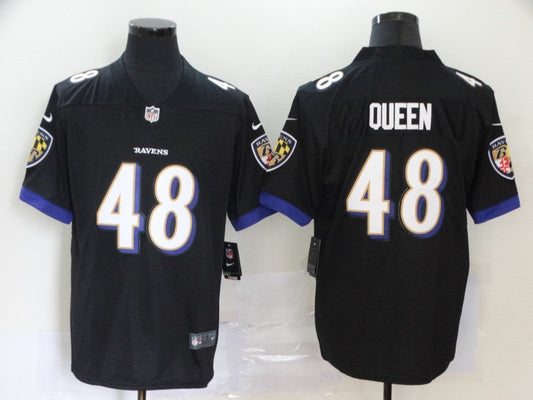Men's Baltimore Ravens Patrick Queen #48 Black Game Jerseys