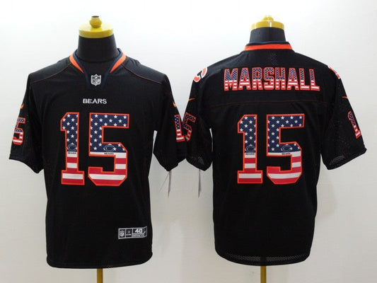 Men's Chicago Bears Brandon Marshall #15 Black Game Jerseys