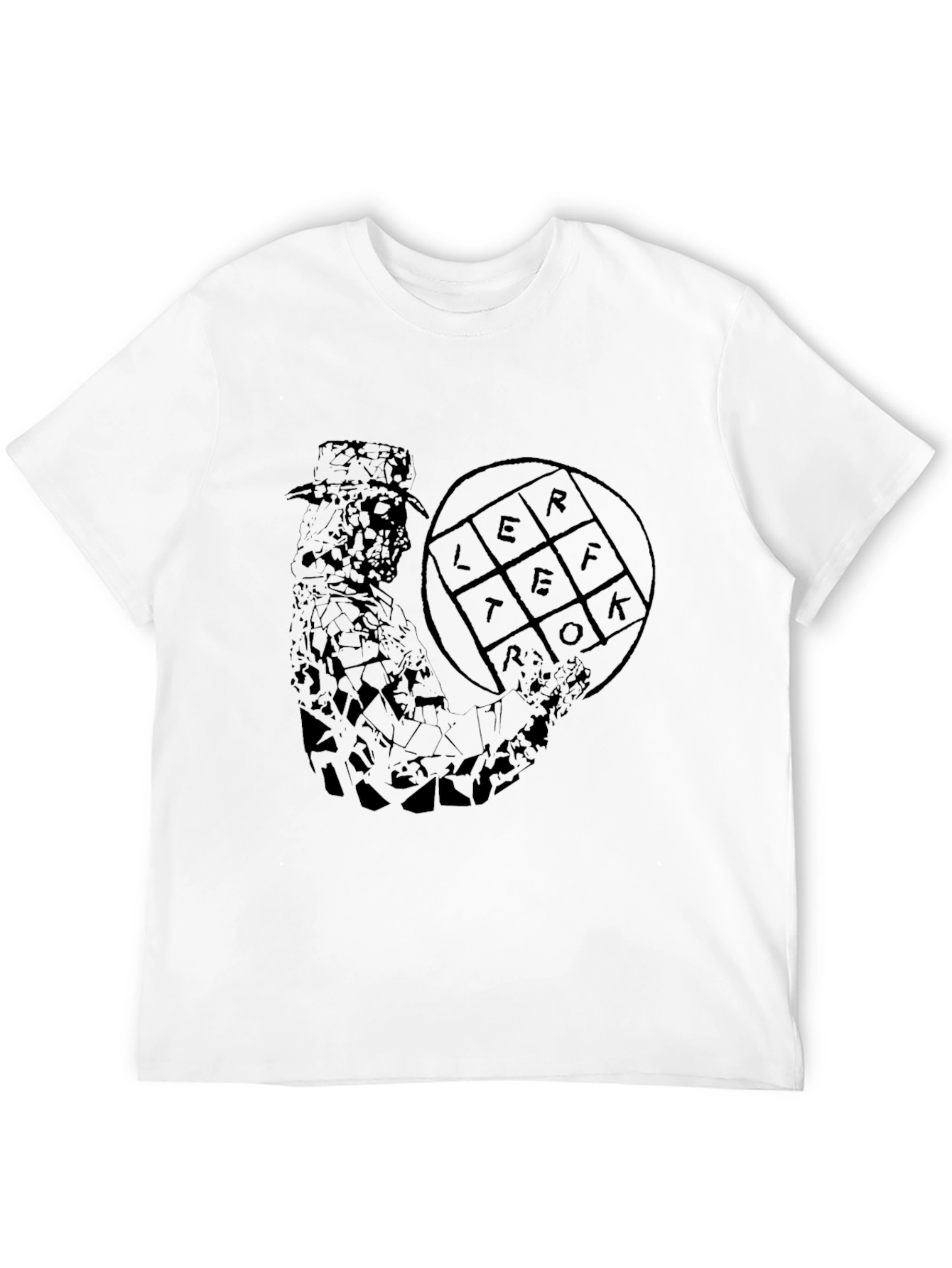 Abstract Letterfolk Graphic Black T-Shirt