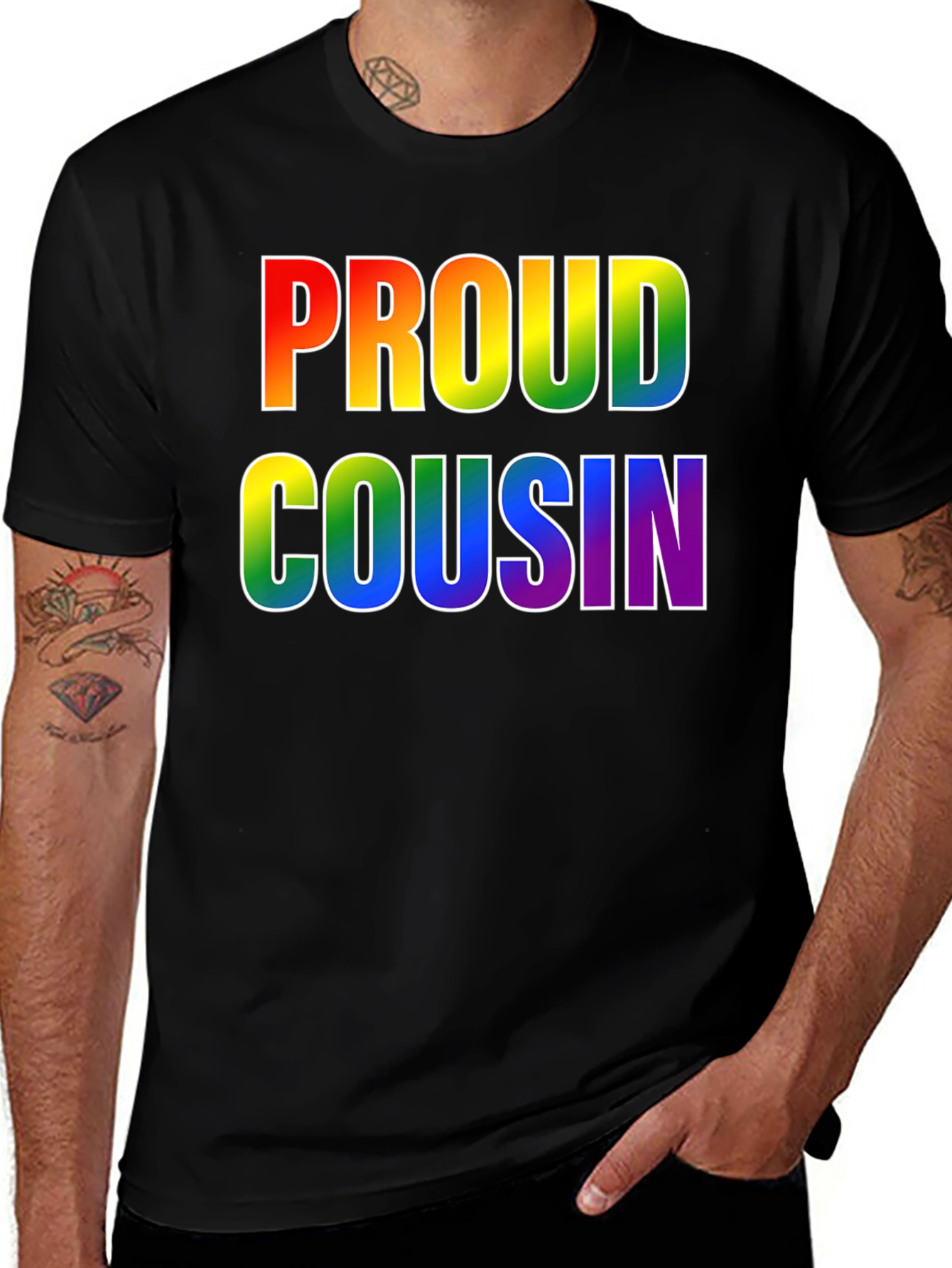 Proud Cousin Rainbow T-Shirt - LGBTQ+ Pride