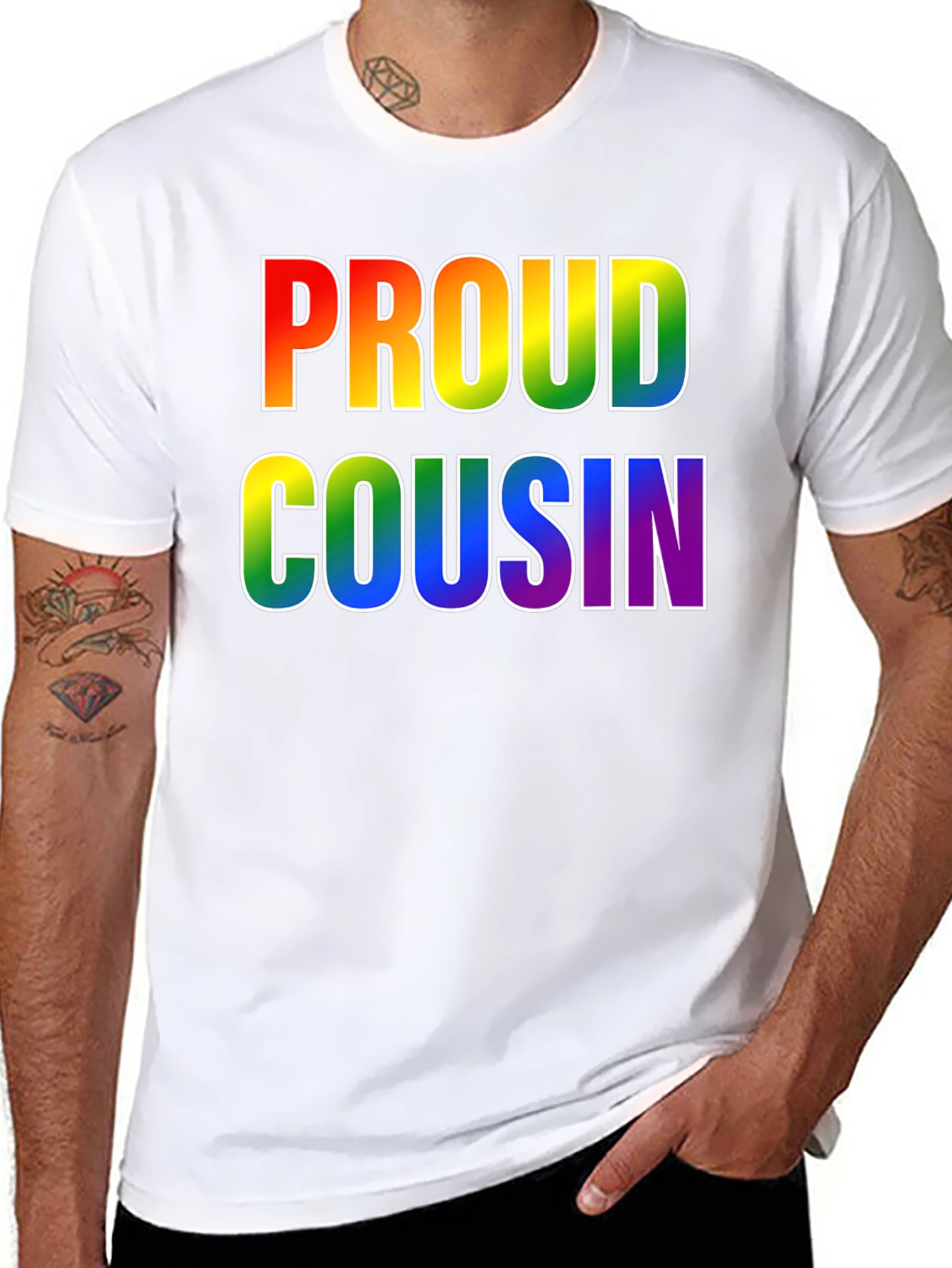 Proud Cousin Rainbow T-Shirt - LGBTQ+ Pride