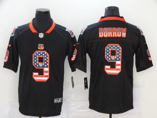 Men's Cincinnati Bengals #9 Joe Burrow Black Player Game Jerseys