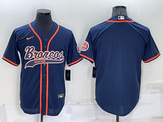Men's Denver Broncos Navy Blank Jerseys