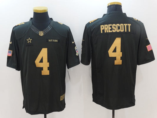 Men's Dallas Cowboys Dak Prescott #4 Black Authentic Game Jerseys