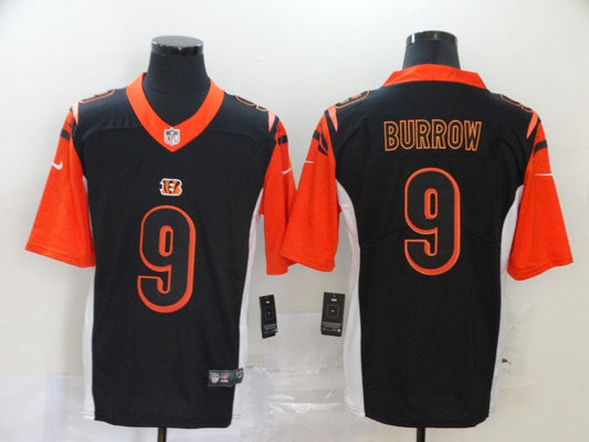 Men's Cincinnati Bengals #9 Joe Burrow Black Game Player Jerseys