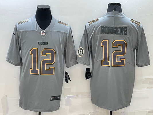 Men's Green Bay Packers Aaron Rodgers #12 Gray Atmosphere Fashion Game Jerseys