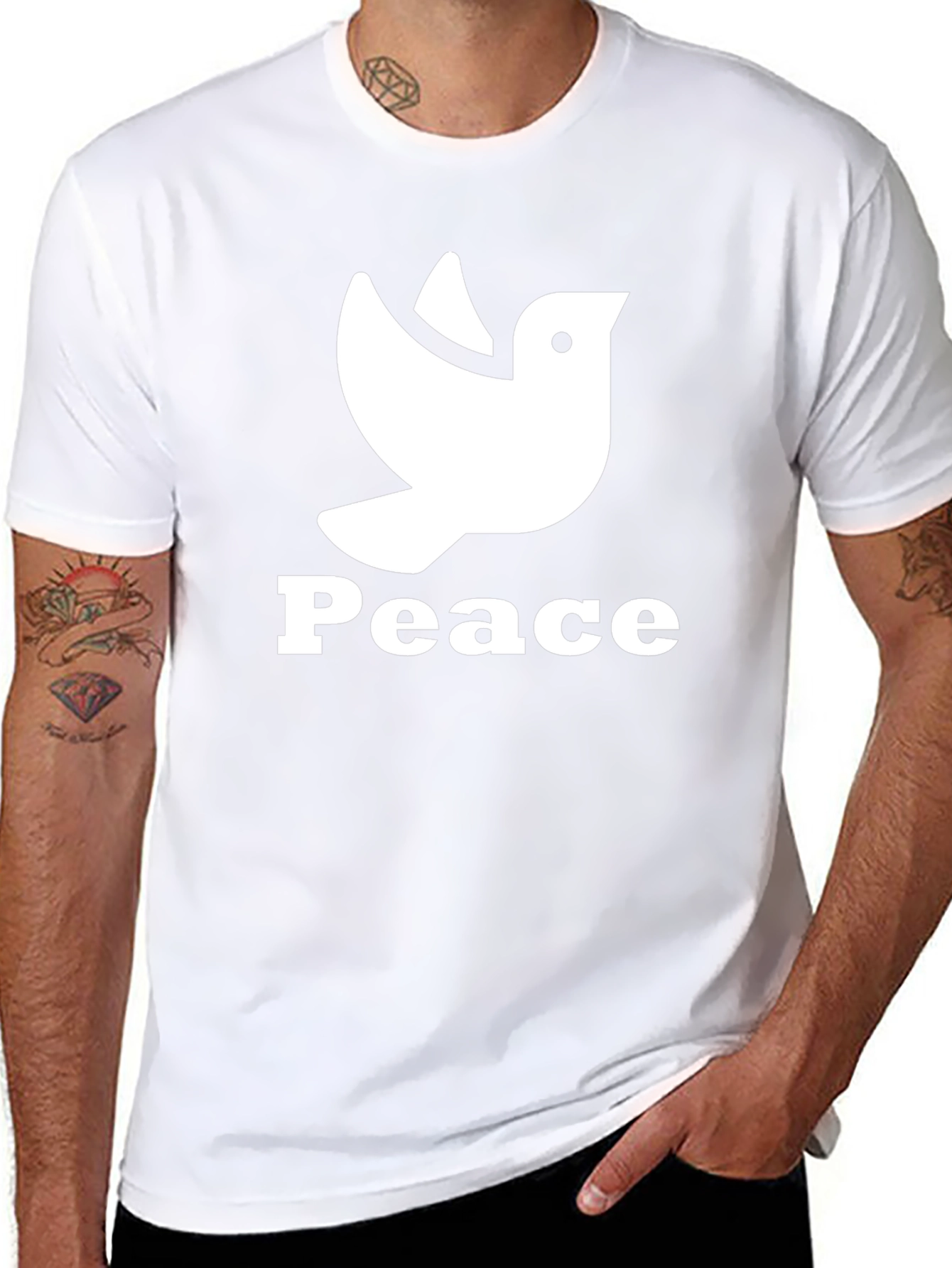 Peace Dove Graphic Black T-Shirt