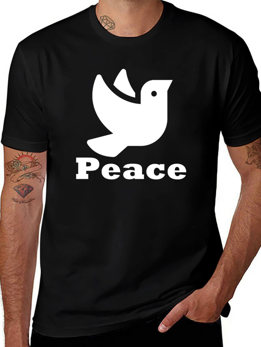Peace Dove Graphic Black T-Shirt