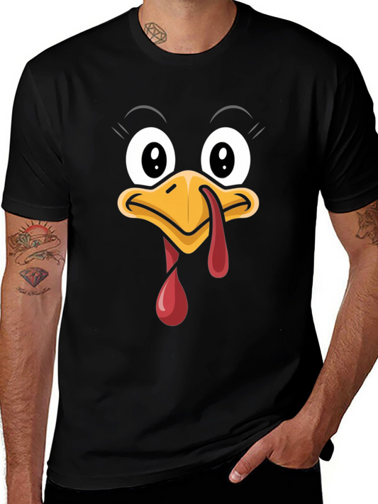 Funny Thanksgiving Turkey Face Graphic Tee
