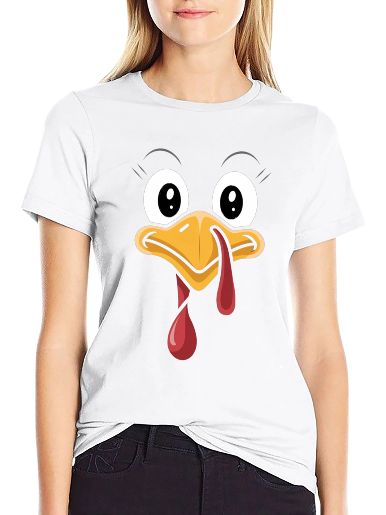 Funny Thanksgiving Turkey Face Graphic Tee